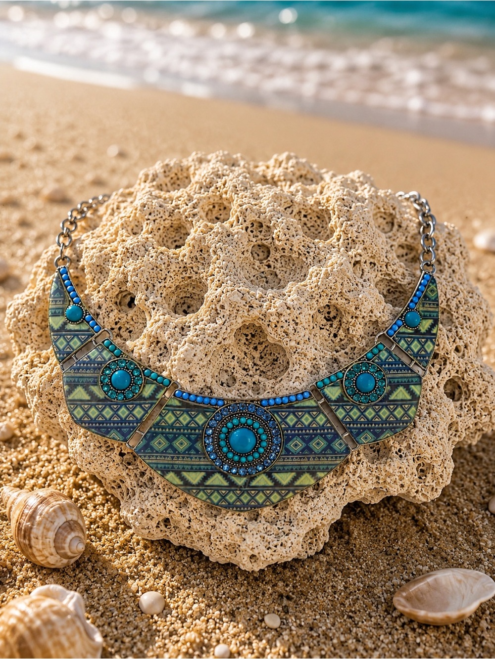 🆕❤️Turquoise Tribal Statement Necklace - Women Jewelry